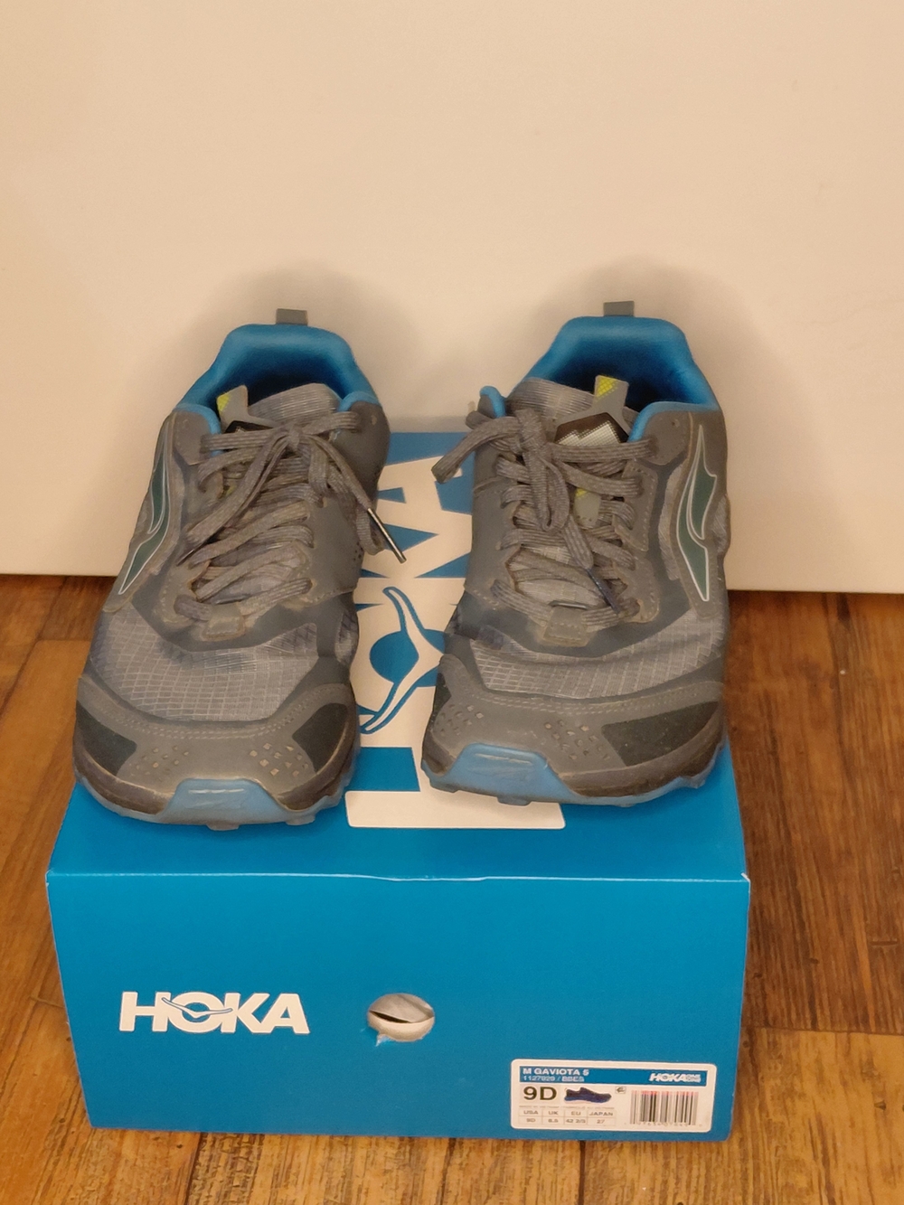 Altra 9.5 Men's Trail Shoes in Gray with Teal Accents Loan Peak 5, Wide Toe Box - Picture 9 of 15